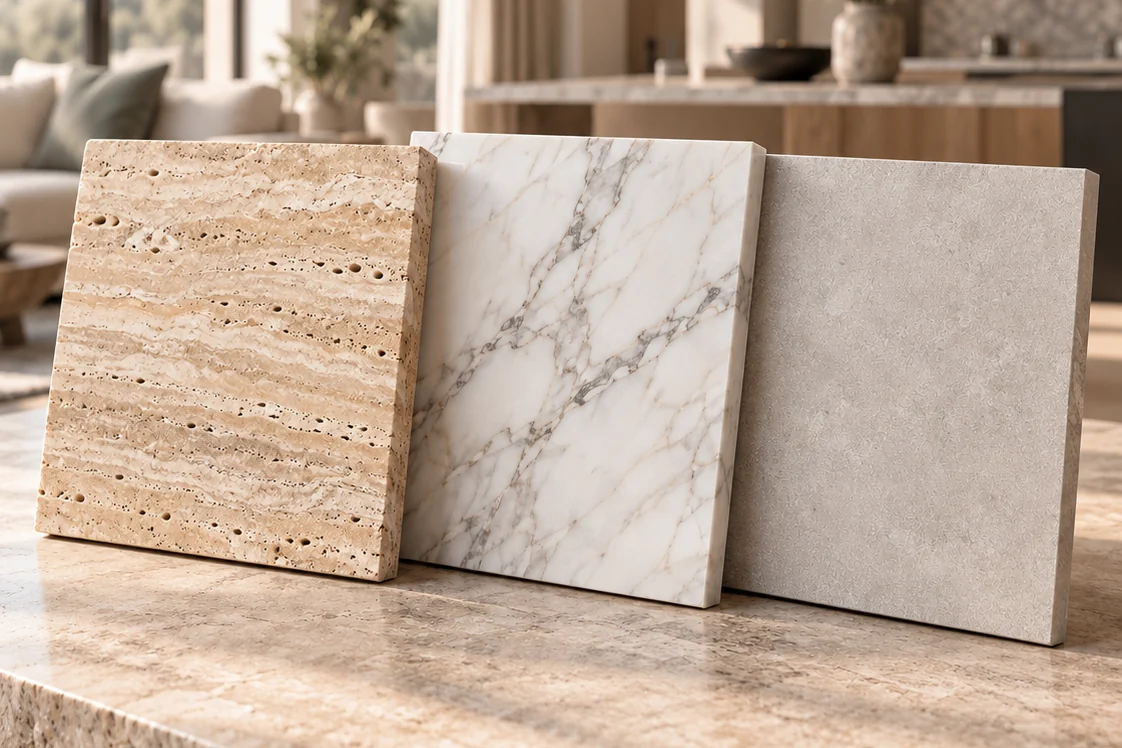 Travertine, Marble or Porcelain? Choosing Stone for Your Home